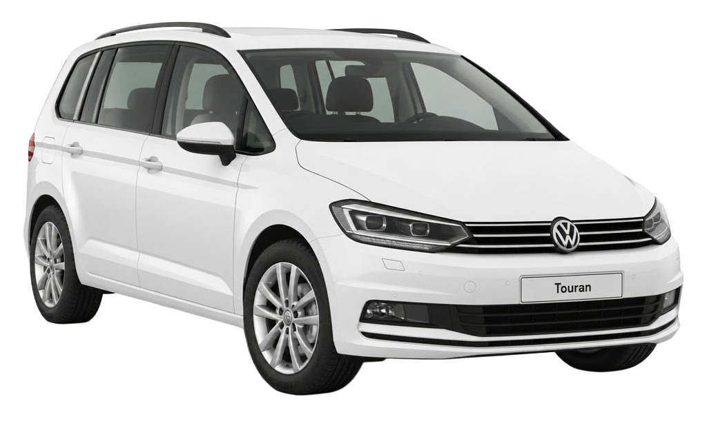 Volkswagen Touran bianco della flotta Taxi Alguer